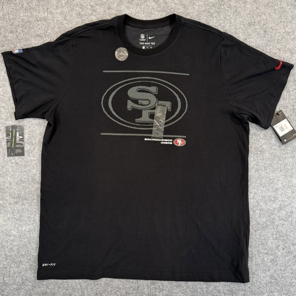 Nike San Francisco 49ers Dri-FIT T-Shirt Mens XXL Black NFL On Field Tee NWT